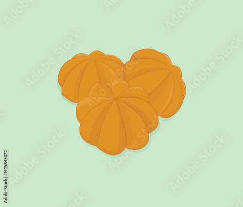 Traditional Kuih Bahulu Vector Illustration. Malaysian Mini Sponge Cake