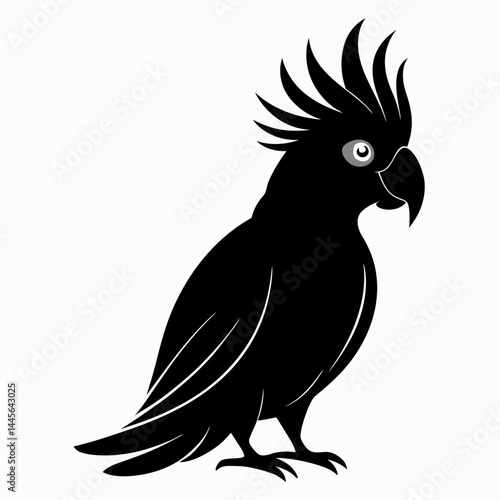 Graceful Cockatoo Silhouette Print