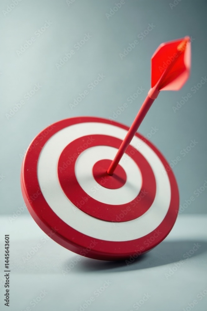 Red Dart Striking the Bullseye of a Tilted Target Achieving Precise Goals and Objectives Red Dart Striking the Bullseye of a Tilted Target Achieving Precise Goals and Objectives