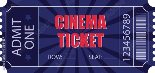 Cinema ticket. Modern ticket template design.