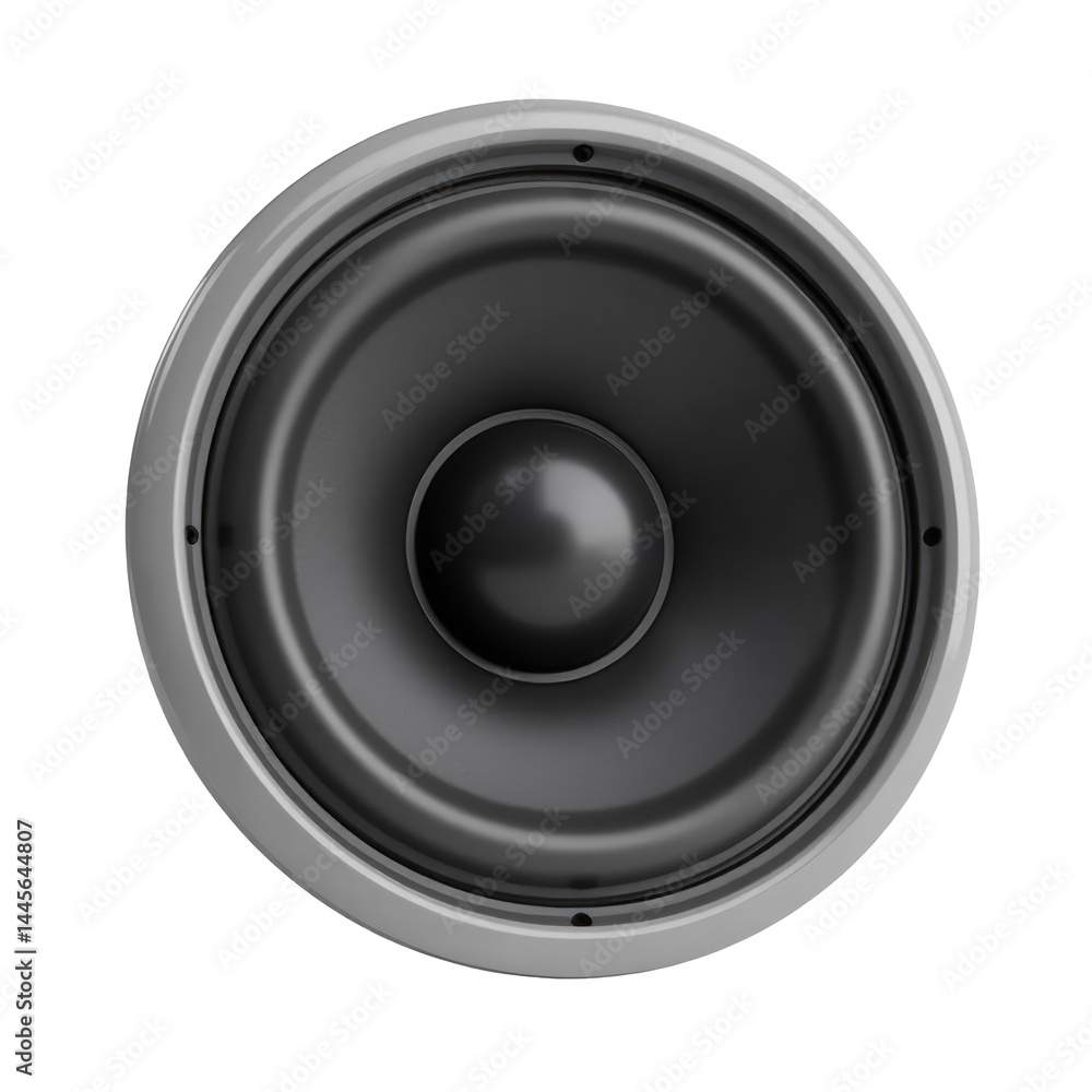 3D Floating Car Subwoofer Speaker Isolated on White Background - Stylized Emoji Look 3D Floating Car Subwoofer Speaker Isolated on White Background - Stylized Emoji Look