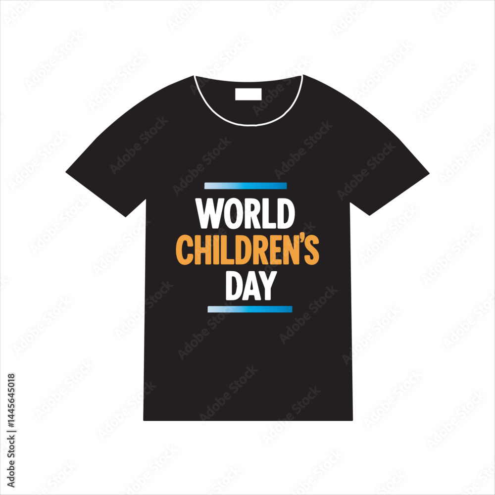 Fototapeta premium World Childrens Day T Shirt Design Vector,World Childrens Day Typography Shirt Desig,World Childrens Day Celebration T Shirt Art,World Childrens Day Minimalist Typography Vector,World Childrens Day