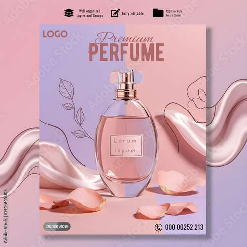 high-quality perfume packaging template featuring elegant typography