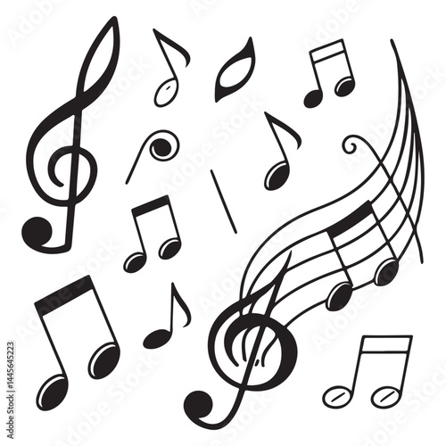 Musical notes icons set. Vector music notes collection.