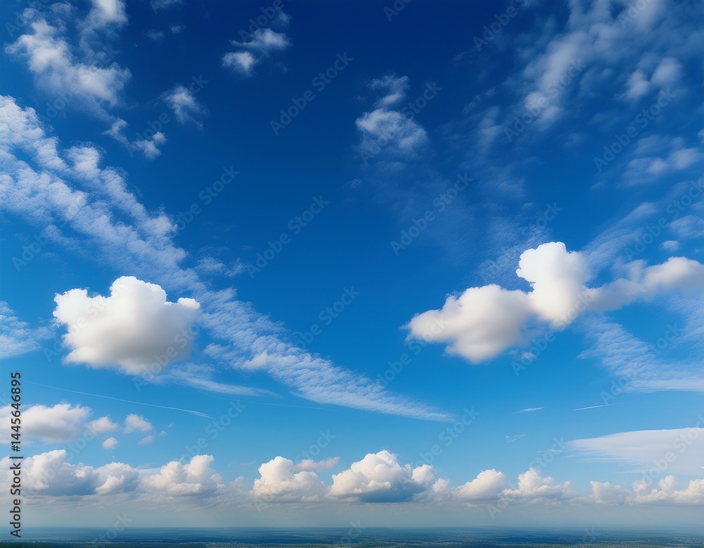 Fototapeta premium the sky is blue with a few clouds scattered throughout