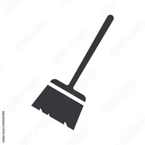 Isolated pictogram icon of broom symbolizing janitorial duties, clean, tidiness, and hygiene in public or workspaces