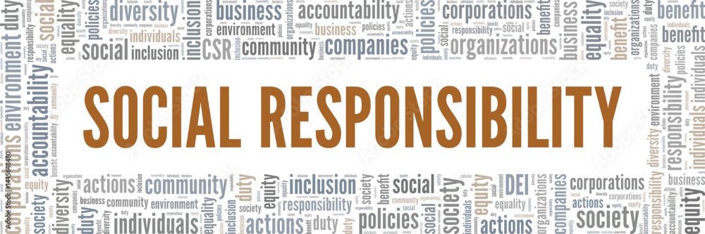 Fototapeta premium Social Responsibility word cloud conceptual design isolated on white background.