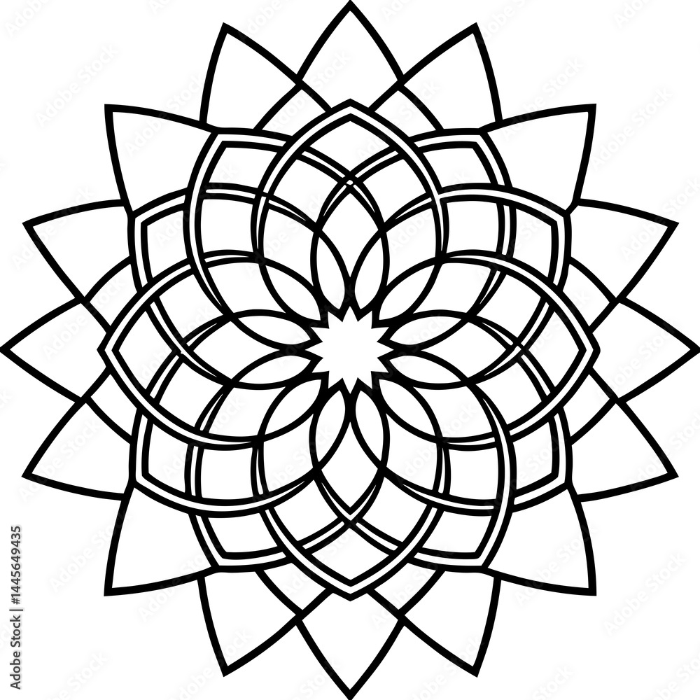 Obraz premium Infinity Mandala Delicate Line Art Vector