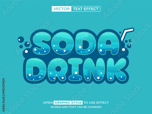 soda drink editable text, font effect, 3d text for title