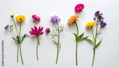 Hand-picked mini flowers on a light surface