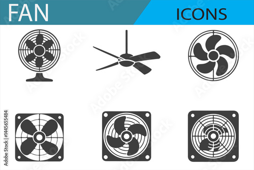 Collection of Airflow and Cooling System Icons for Web Design
