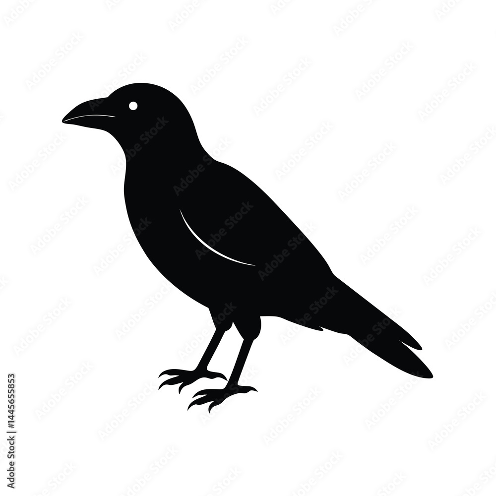 Fototapeta premium crow silhouette bird vector icon simple and clean