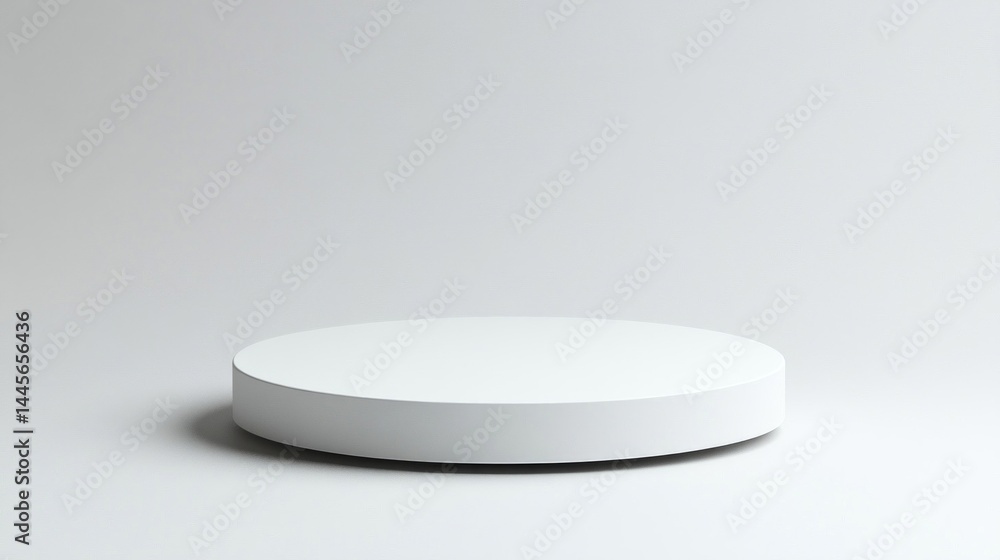 White Round Podium on White Background White Round Podium on White Background