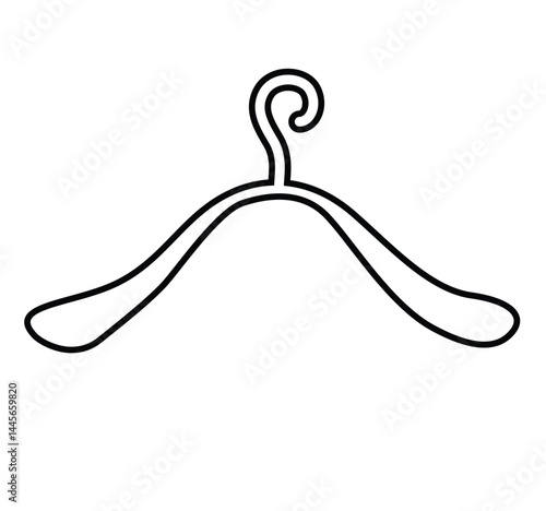 Cute cartoon hand drawn vector Clothes hanger outline.