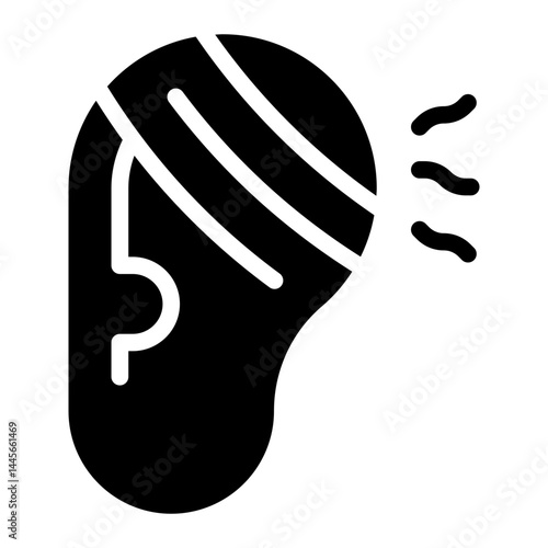 ear injury glyph icon