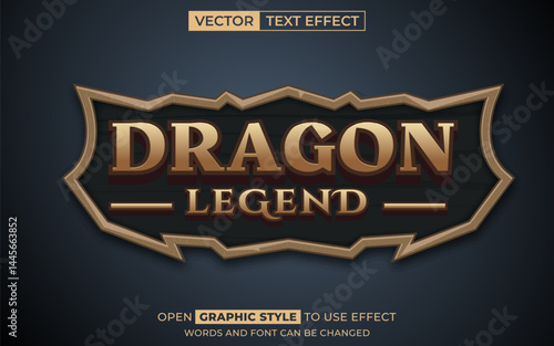 dragon legend editable text, font effect, 3d text for title