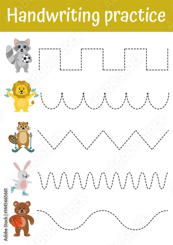 Tracing lines for children, handwriting practice for preschool, kindergarten. Toddler busy book page, learning activities educational games, teacher resources.