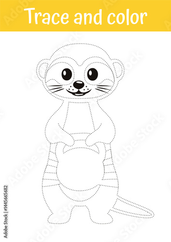 Drawing, tracing, coloring page. Printable trace and color worksheet. Educational game, early handwriting tracing activities for toddlers, kindergarten, preschool. Drawing, painting for kids.