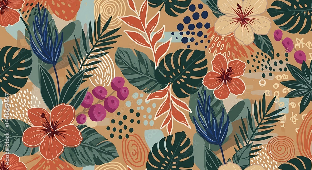 Fototapeta premium Tropical Reverie AI Generated