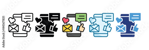 Social Media Ads Icon Set Multiple Style Collection