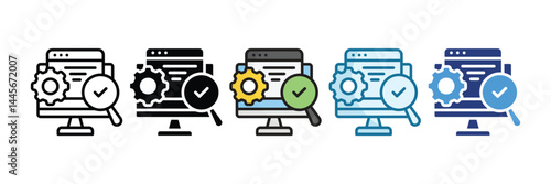 Search Engine Marketing Icon Set Multiple Style Collection