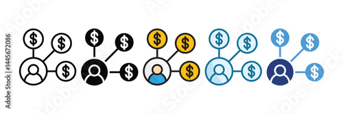 Affiliate Marketing Icon Set Multiple Style Collection