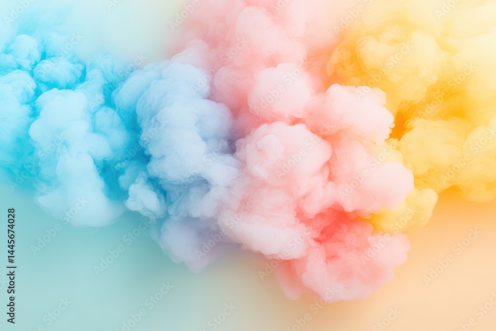 Fototapeta premium Colorful smoke cloud with pastel hues
