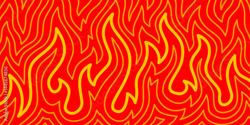 Fire Background. flame Background. doodle fire background. Flame Seamless Pattern. Background with fire lines. Outline of flames background. Continuous fire line design. Flame outline background.