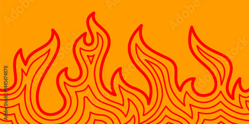 Fire Background. flame Background. doodle fire background. Flame Seamless Pattern. Background with fire lines. Outline of flames background. Continuous fire line design. Flame outline background.