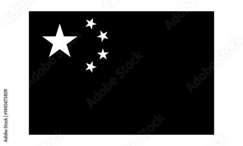 Black and white version of China flag