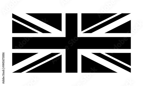 Black and white version of United Kingdom flag