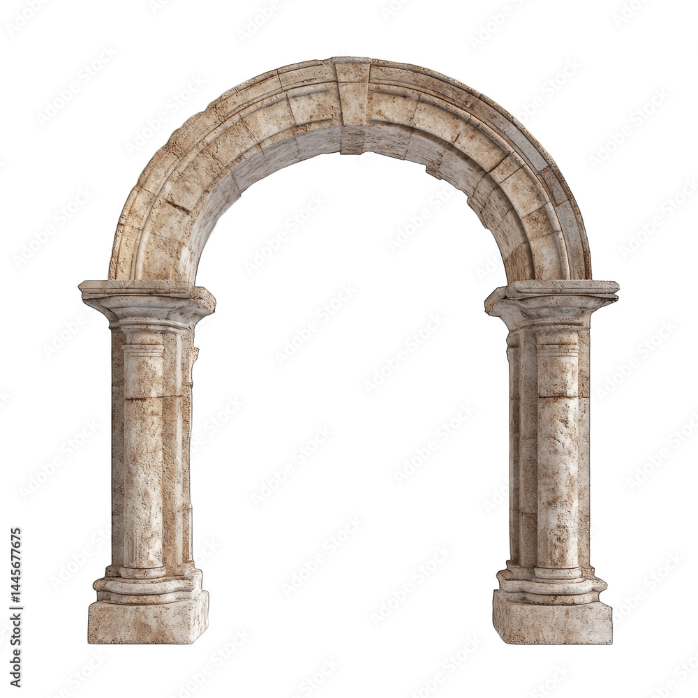 Obraz premium Classic column arch isolated on transparent background