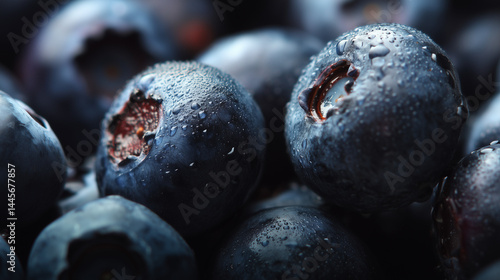 some blueberries close up, which are healthy, suitable for diet