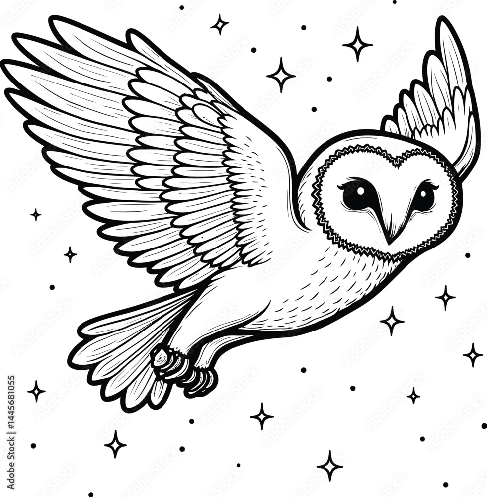 Fototapeta premium flying owl silhouette