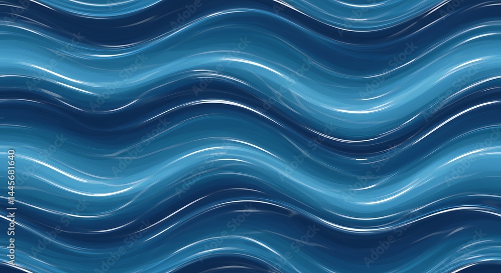 Obraz premium Liquid Sapphire Waves AI Generated