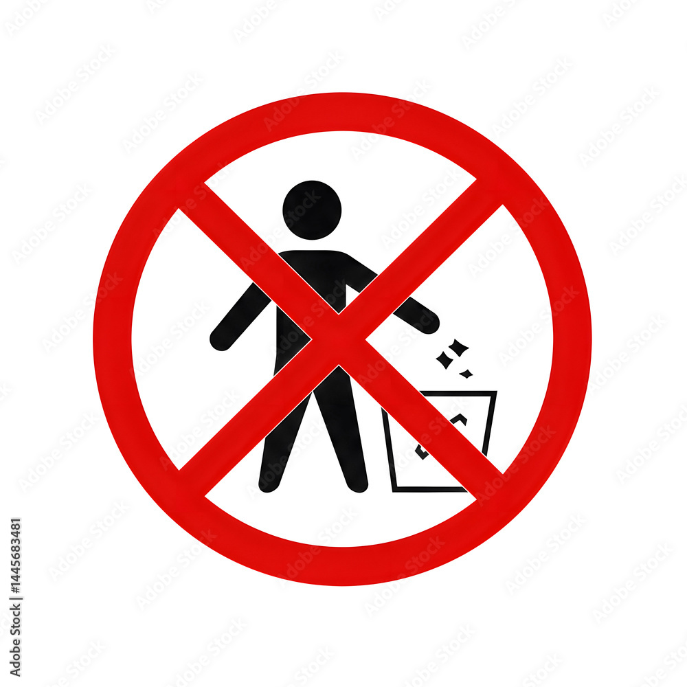 Obraz premium No Littering Sign Prohibition Symbol Image Graphic Design Illustration Keep Clean Environment Public Place