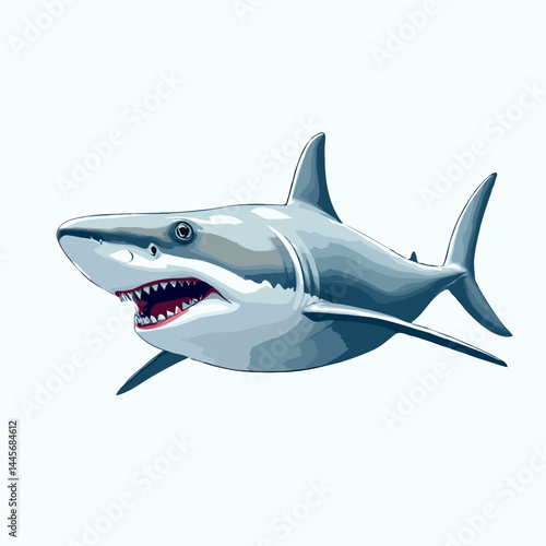 great shark isolated on white background