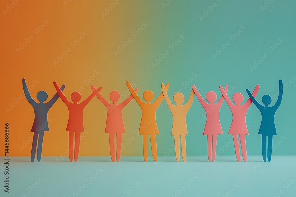 Teamwork Success Happy Diverse People Celebrating Growth Teamwork Success Happy Diverse People Celebrating Growth