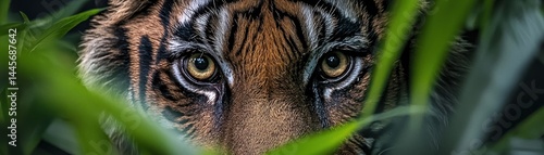 A stunning close up portrait of a tiger looking intensely