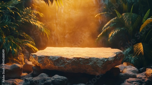 Golden Hour Tropical Jungle Stone Product Display