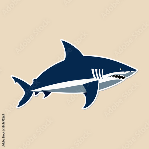 Minimalist shark logo icon with sharp lines and bold marine design