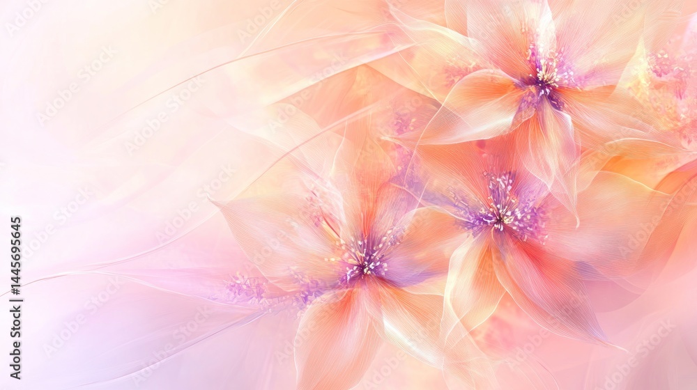 Obraz premium Delicate and beautiful flowers blossom in shades of orange and pink