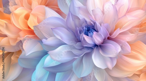 A close up view of colorful layered flower petals