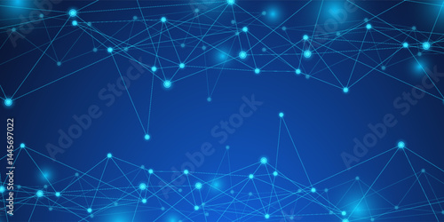 Abstract technology background with connecting dots and lines. Global network connection, digital technology and communication concept.