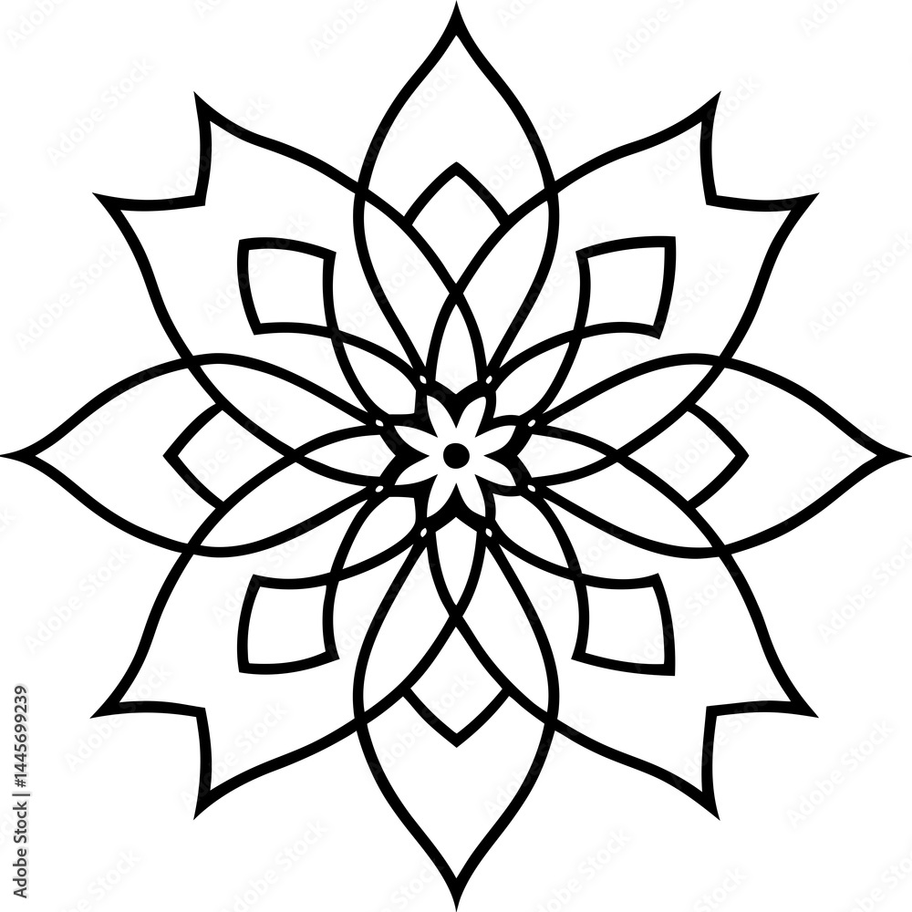Intricate Mandala Line Art Vector Design Intricate Mandala Line Art Vector Design