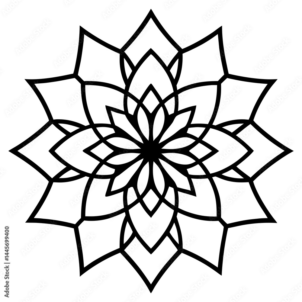 Intricate Mandala Line Art Vector Design Intricate Mandala Line Art Vector Design