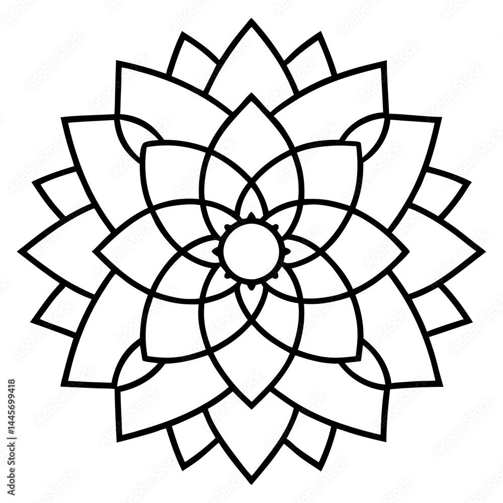 Obraz premium Intricate Mandala Line Art Vector Design