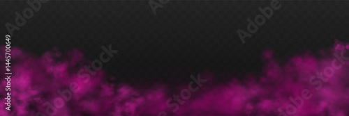 Realistic pink smoke or haze, overlay effect on a transparent background. Hot fire and flame, magic fog, vapor on floor. Abstract vector illustration