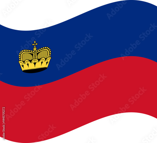 Liechtenstein flag icon with crown emblem