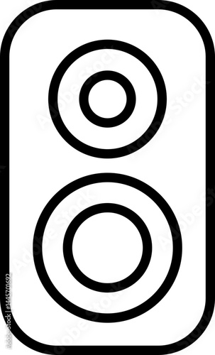 Speaker outline icon with two sound drivers